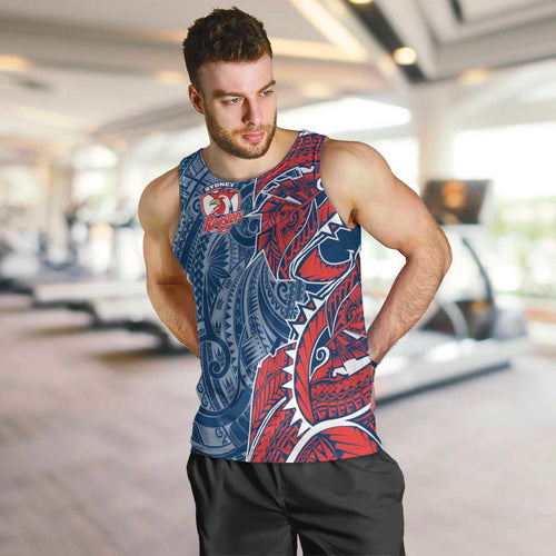 Sydney Roosters Men Tank Top Polynesian Tribal Tattoo Pacific Sport Art