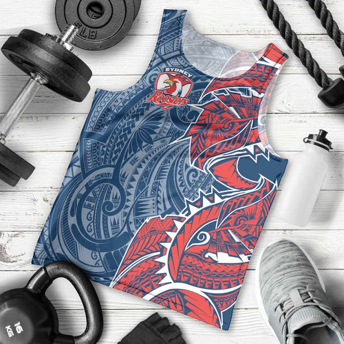 Sydney Roosters Men Tank Top Polynesian Tribal Tattoo Pacific Sport Art