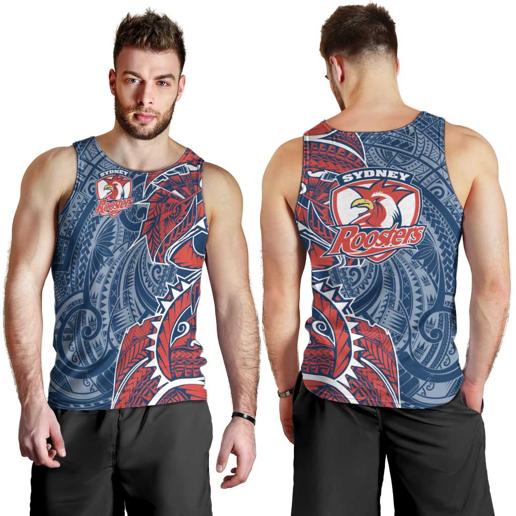 Sydney Roosters Men Tank Top Polynesian Tribal Tattoo Pacific Sport Art