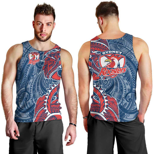 Sydney Roosters Men Tank Top Polynesian Tribal Tattoo Pacific Sport Art
