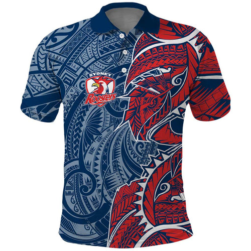 Sydney Roosters Polo Shirt Polynesian Tribal Tattoo Pacific Sport Art
