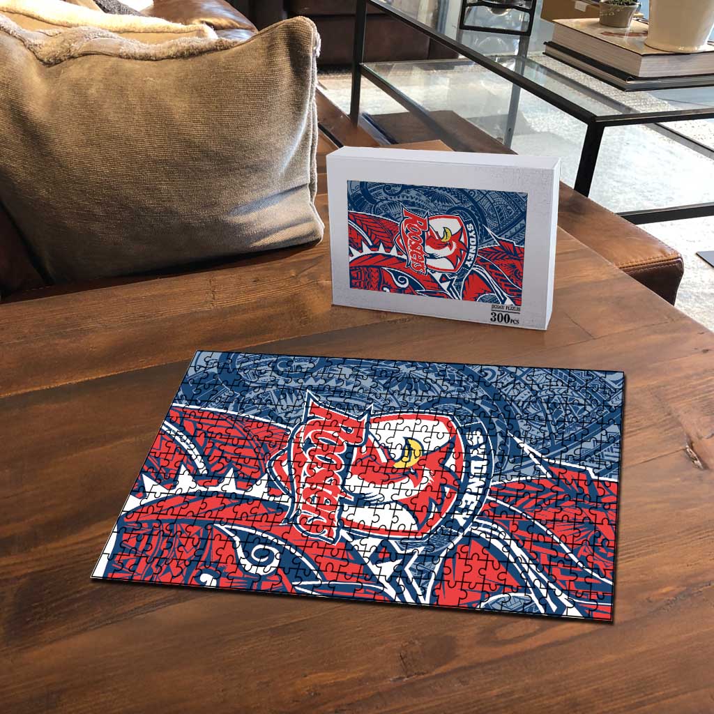 Sydney Roosters Puzzle Polynesian Tribal Tattoo Pacific Sport Art
