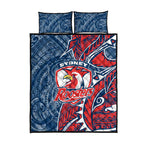Sydney Roosters Quilt Bed Set Polynesian Tribal Tattoo Pacific Sport Art