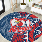 Sydney Roosters Round Carpet Polynesian Tribal Tattoo Pacific Sport Art