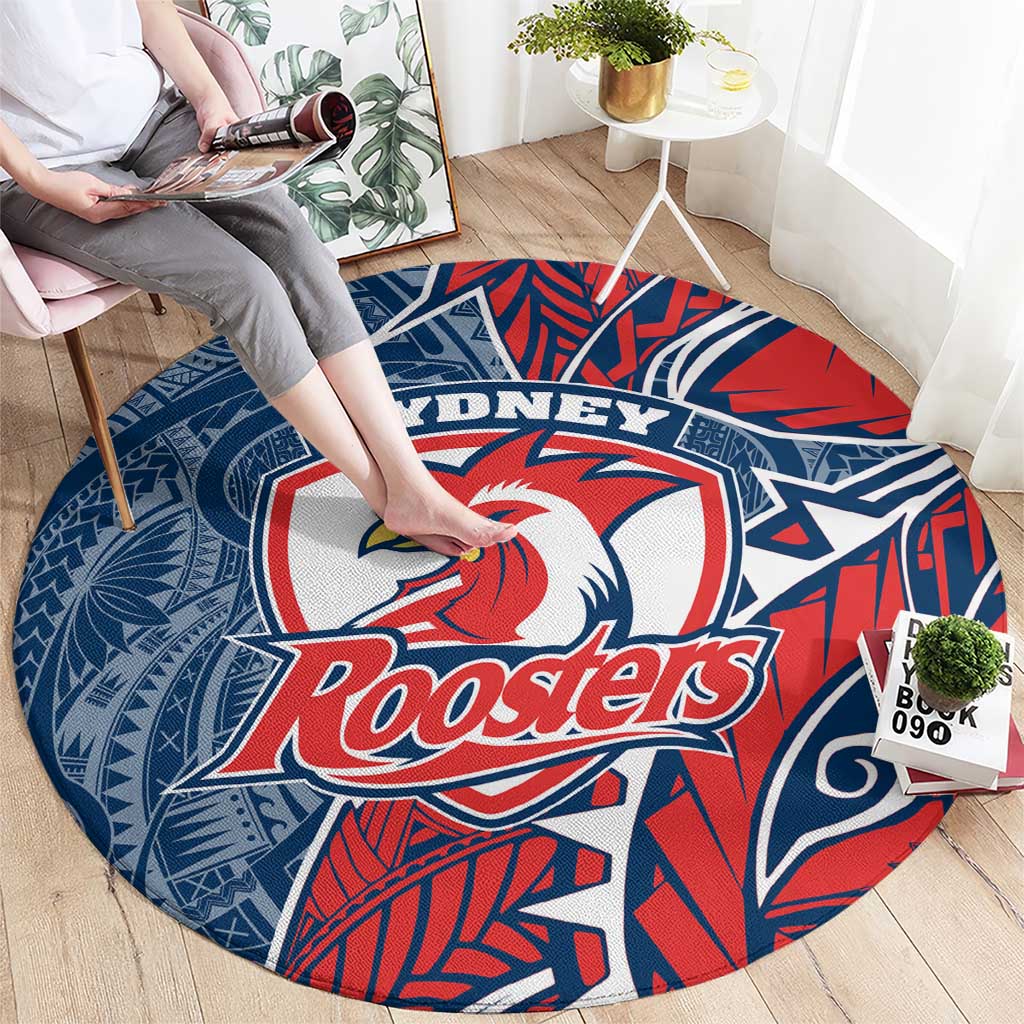Sydney Roosters Round Carpet Polynesian Tribal Tattoo Pacific Sport Art