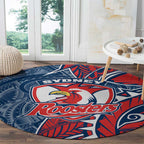 Sydney Roosters Round Carpet Polynesian Tribal Tattoo Pacific Sport Art