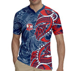 Sydney Roosters Rugby Jersey Polynesian Tribal Tattoo Pacific Sport Art