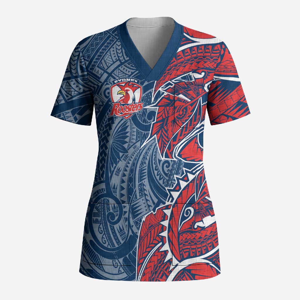 Sydney Roosters Scrub Top Polynesian Tribal Tattoo Pacific Sport Art