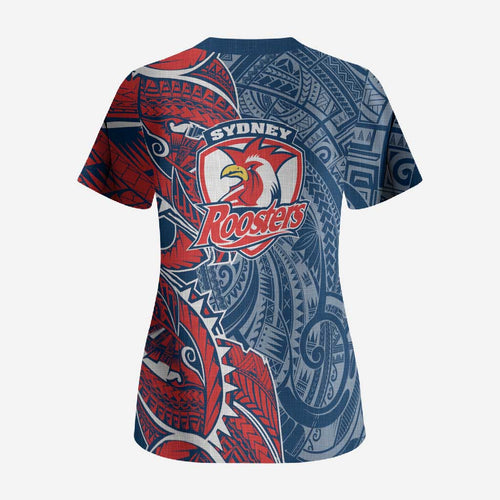 Sydney Roosters Scrub Top Polynesian Tribal Tattoo Pacific Sport Art