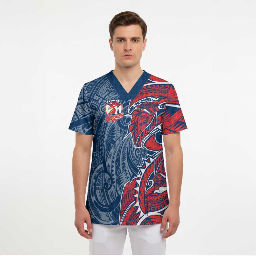 Sydney Roosters Scrub Top Polynesian Tribal Tattoo Pacific Sport Art