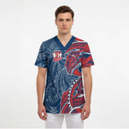 Sydney Roosters Scrub Top Polynesian Tribal Tattoo Pacific Sport Art