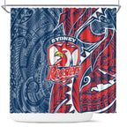 Sydney Roosters Shower Curtain Polynesian Tribal Tattoo Pacific Sport Art