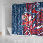 Sydney Roosters Shower Curtain Polynesian Tribal Tattoo Pacific Sport Art