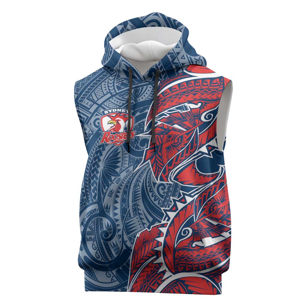 Sydney Roosters Sleeveless Hoodie Polynesian Tribal Tattoo Pacific Sport Art