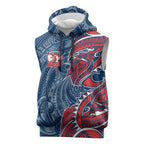 Sydney Roosters Sleeveless Hoodie Polynesian Tribal Tattoo Pacific Sport Art