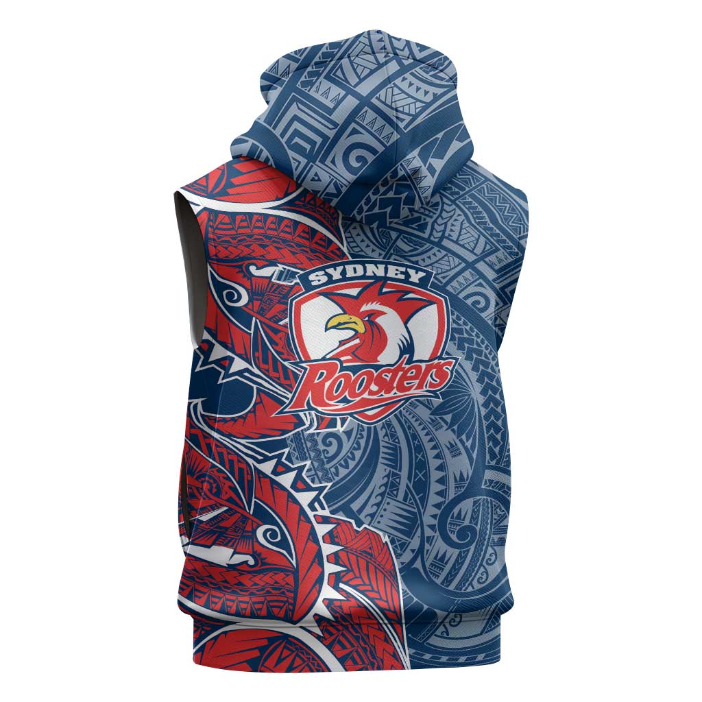 Sydney Roosters Sleeveless Hoodie Polynesian Tribal Tattoo Pacific Sport Art