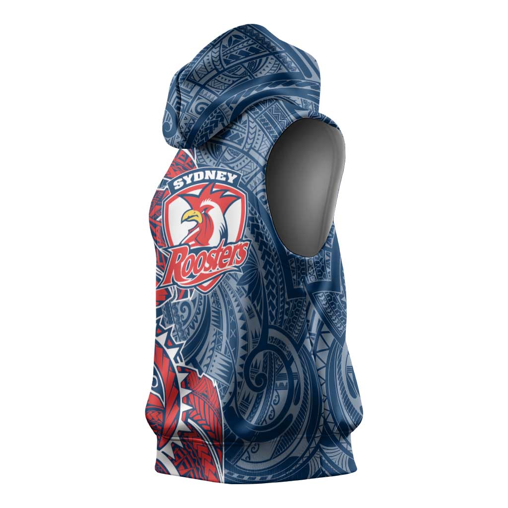 Sydney Roosters Sleeveless Hoodie Polynesian Tribal Tattoo Pacific Sport Art