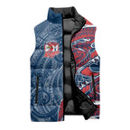 Sydney Roosters Sleeveless Puffer Jacket Polynesian Tribal Tattoo Pacific Sport Art