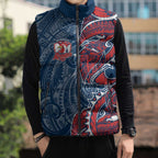 Sydney Roosters Sleeveless Puffer Jacket Polynesian Tribal Tattoo Pacific Sport Art