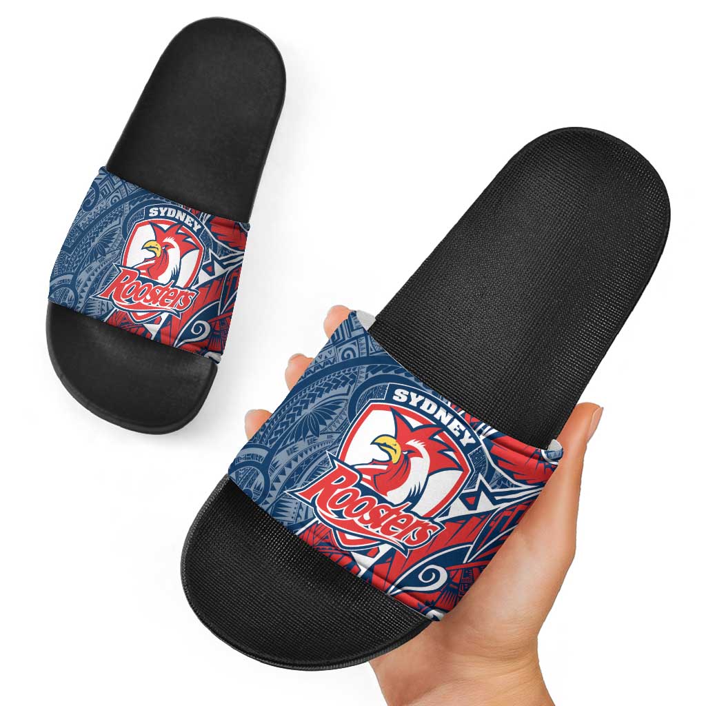Sydney Roosters Slide Sandals Polynesian Tribal Tattoo Pacific Sport Art