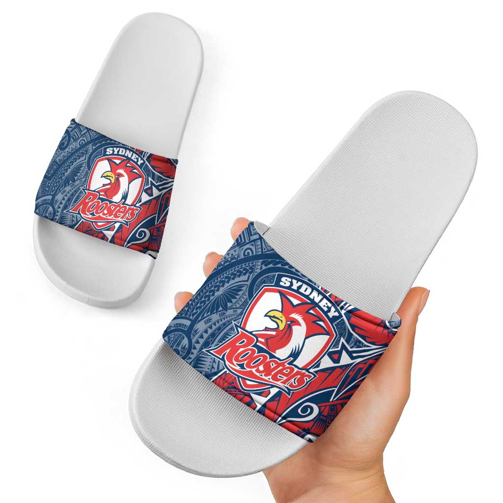 Sydney Roosters Slide Sandals Polynesian Tribal Tattoo Pacific Sport Art