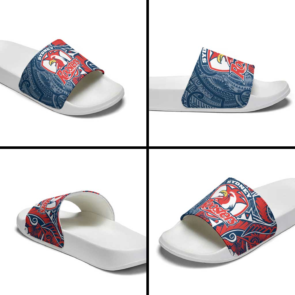 Sydney Roosters Slide Sandals Polynesian Tribal Tattoo Pacific Sport Art
