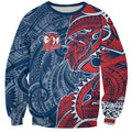 Sydney Roosters Sweatshirt Polynesian Tribal Tattoo Pacific Sport Art