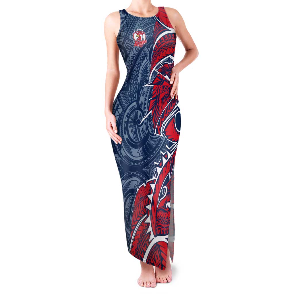 Sydney Roosters Tank Maxi Dress Polynesian Tribal Tattoo Pacific Sport Art