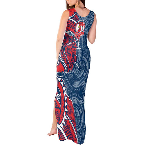Sydney Roosters Tank Maxi Dress Polynesian Tribal Tattoo Pacific Sport Art