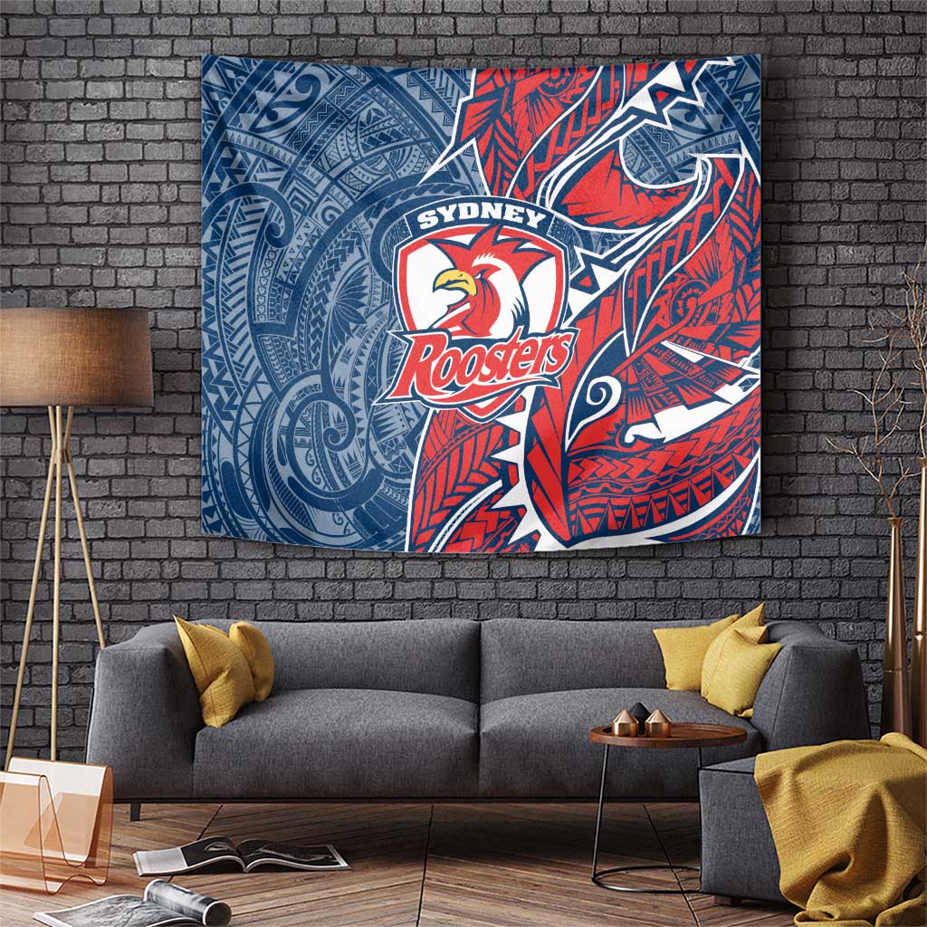 Sydney Roosters Tapestry Polynesian Tribal Tattoo Pacific Sport Art