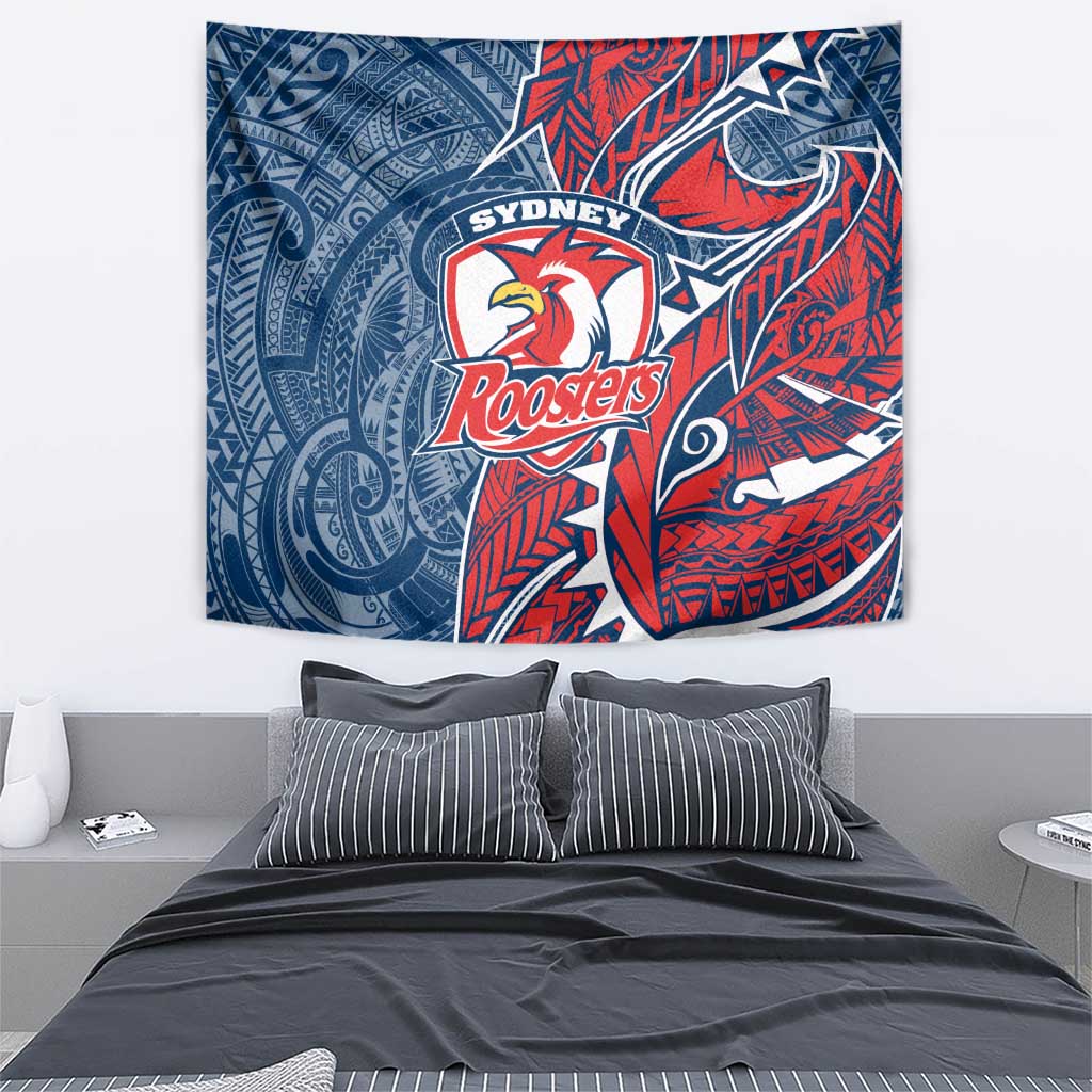 Sydney Roosters Tapestry Polynesian Tribal Tattoo Pacific Sport Art