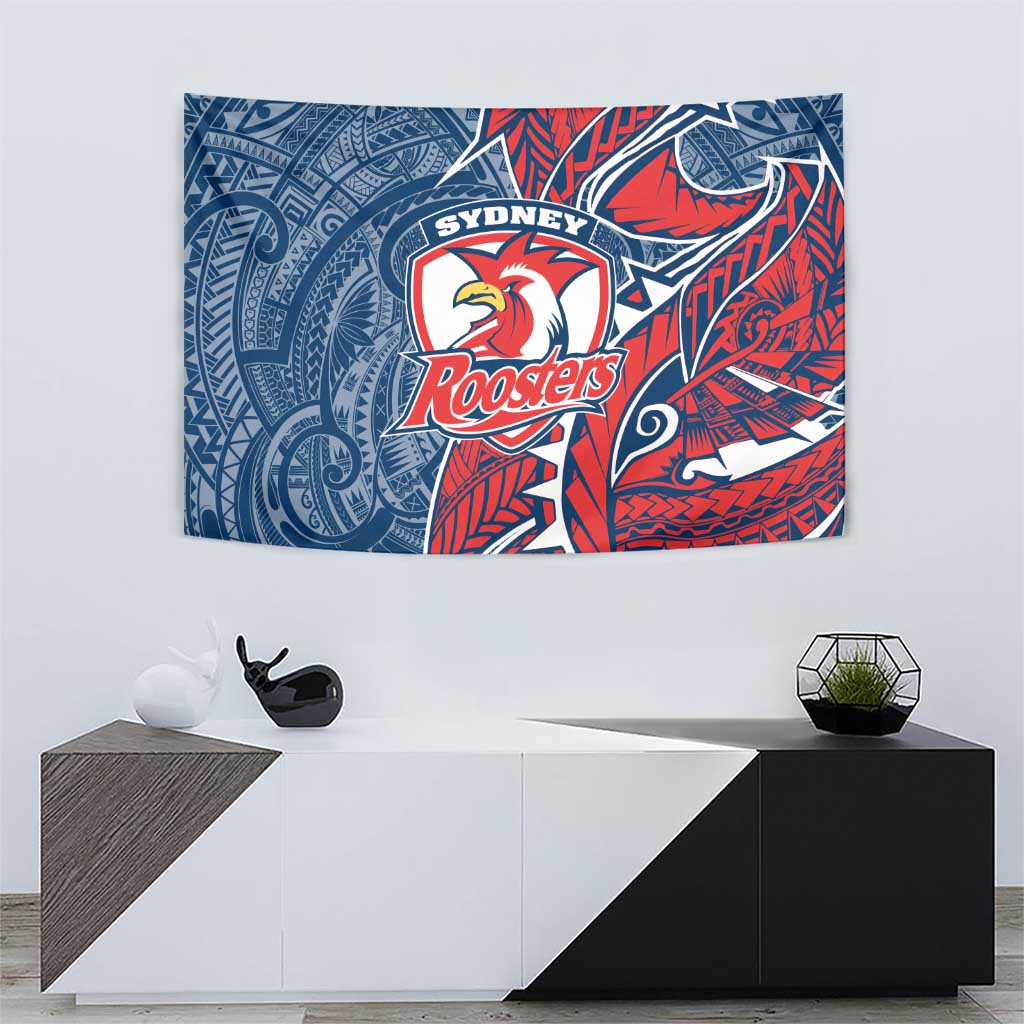 Sydney Roosters Tapestry Polynesian Tribal Tattoo Pacific Sport Art