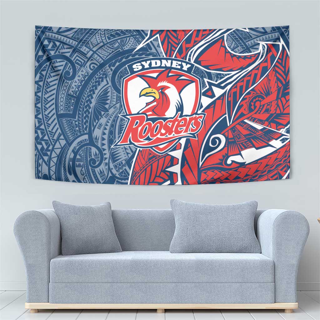 Sydney Roosters Tapestry Polynesian Tribal Tattoo Pacific Sport Art