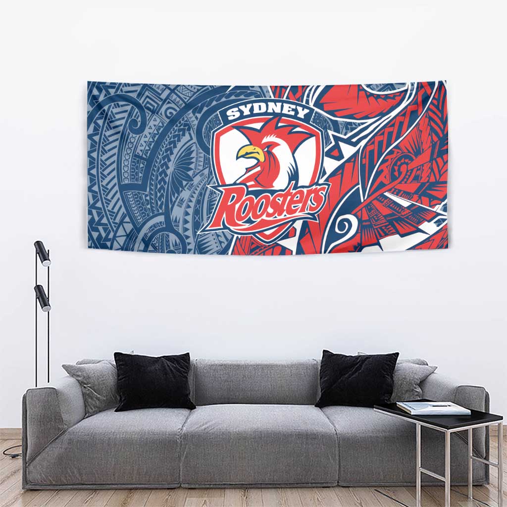 Sydney Roosters Tapestry Polynesian Tribal Tattoo Pacific Sport Art