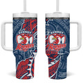 Sydney Roosters Tumbler With Handle Polynesian Tribal Tattoo Pacific Sport Art