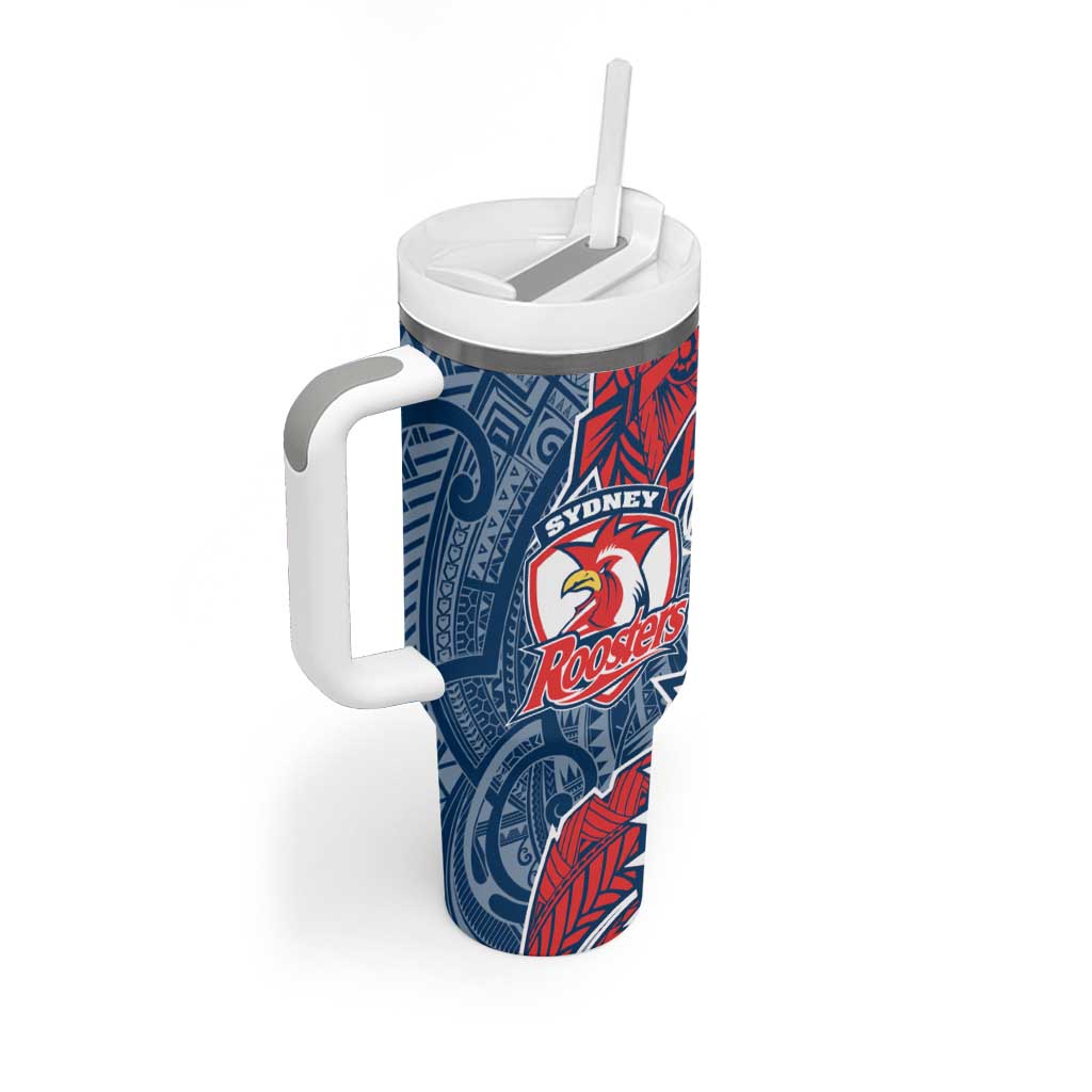 Sydney Roosters Tumbler With Handle Polynesian Tribal Tattoo Pacific Sport Art