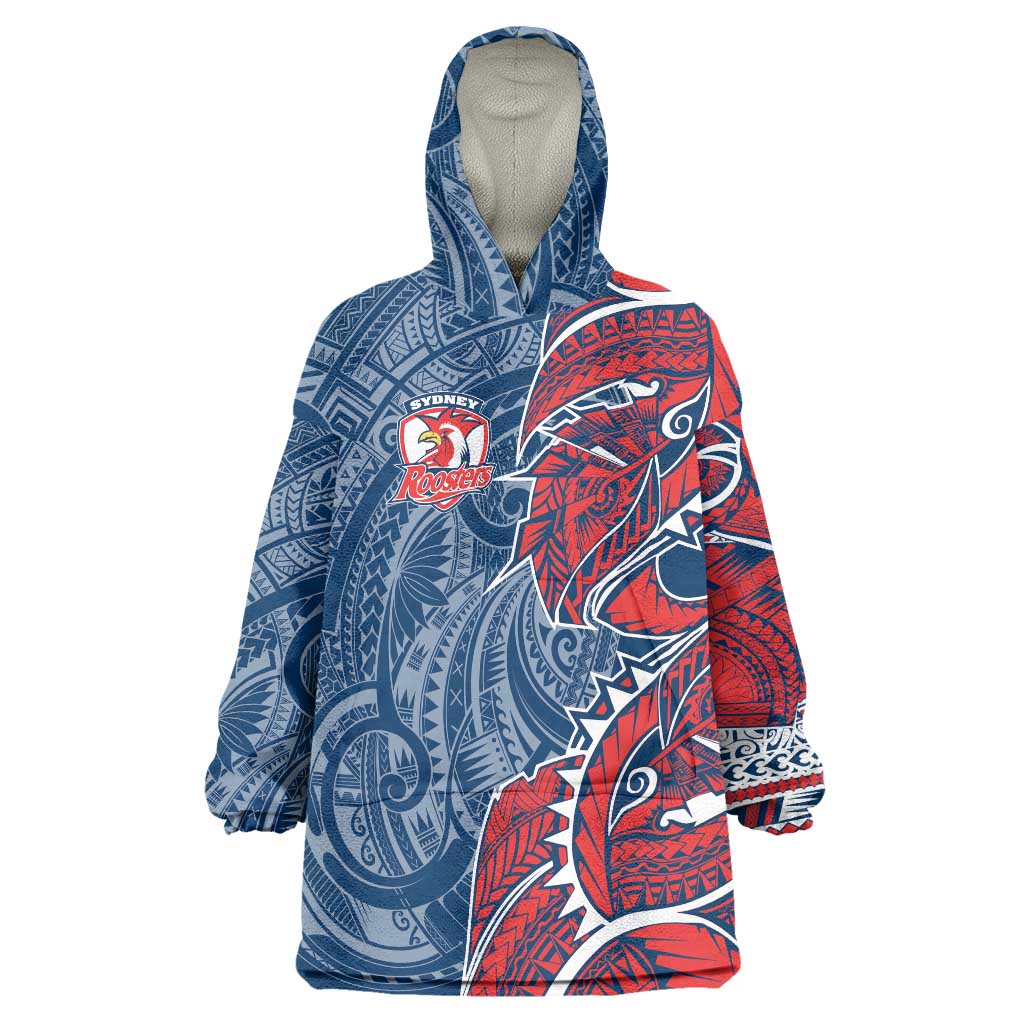 Sydney Roosters Wearable Blanket Hoodie Polynesian Tribal Tattoo Pacific Sport Art