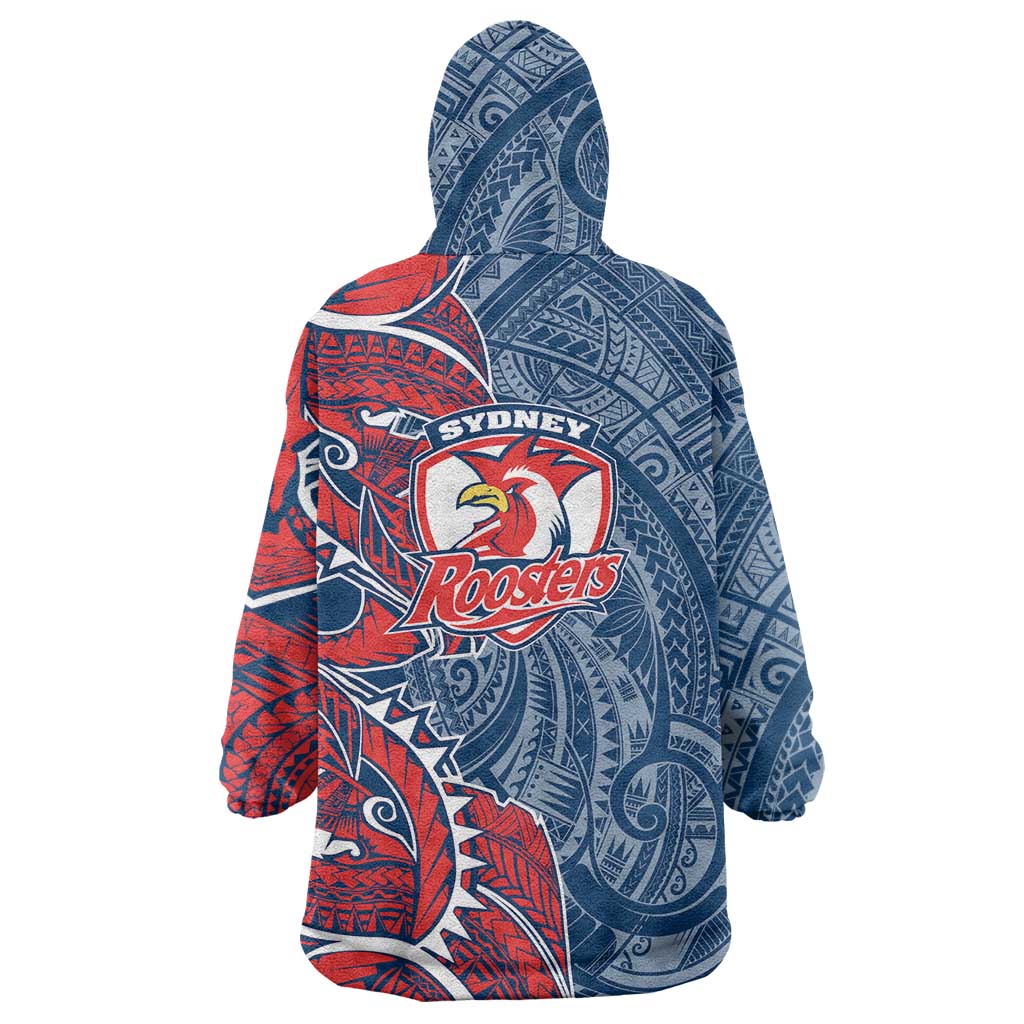 Sydney Roosters Wearable Blanket Hoodie Polynesian Tribal Tattoo Pacific Sport Art