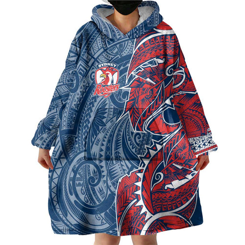 Sydney Roosters Wearable Blanket Hoodie Polynesian Tribal Tattoo Pacific Sport Art