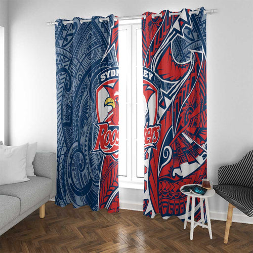 Sydney Roosters Window Curtain Polynesian Tribal Tattoo Pacific Sport Art