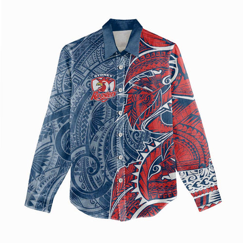 Sydney Roosters Women Casual Shirt Polynesian Tribal Tattoo Pacific Sport Art