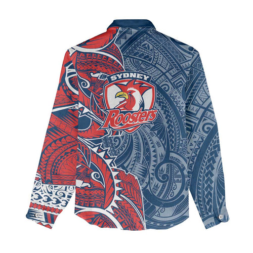 Sydney Roosters Women Casual Shirt Polynesian Tribal Tattoo Pacific Sport Art