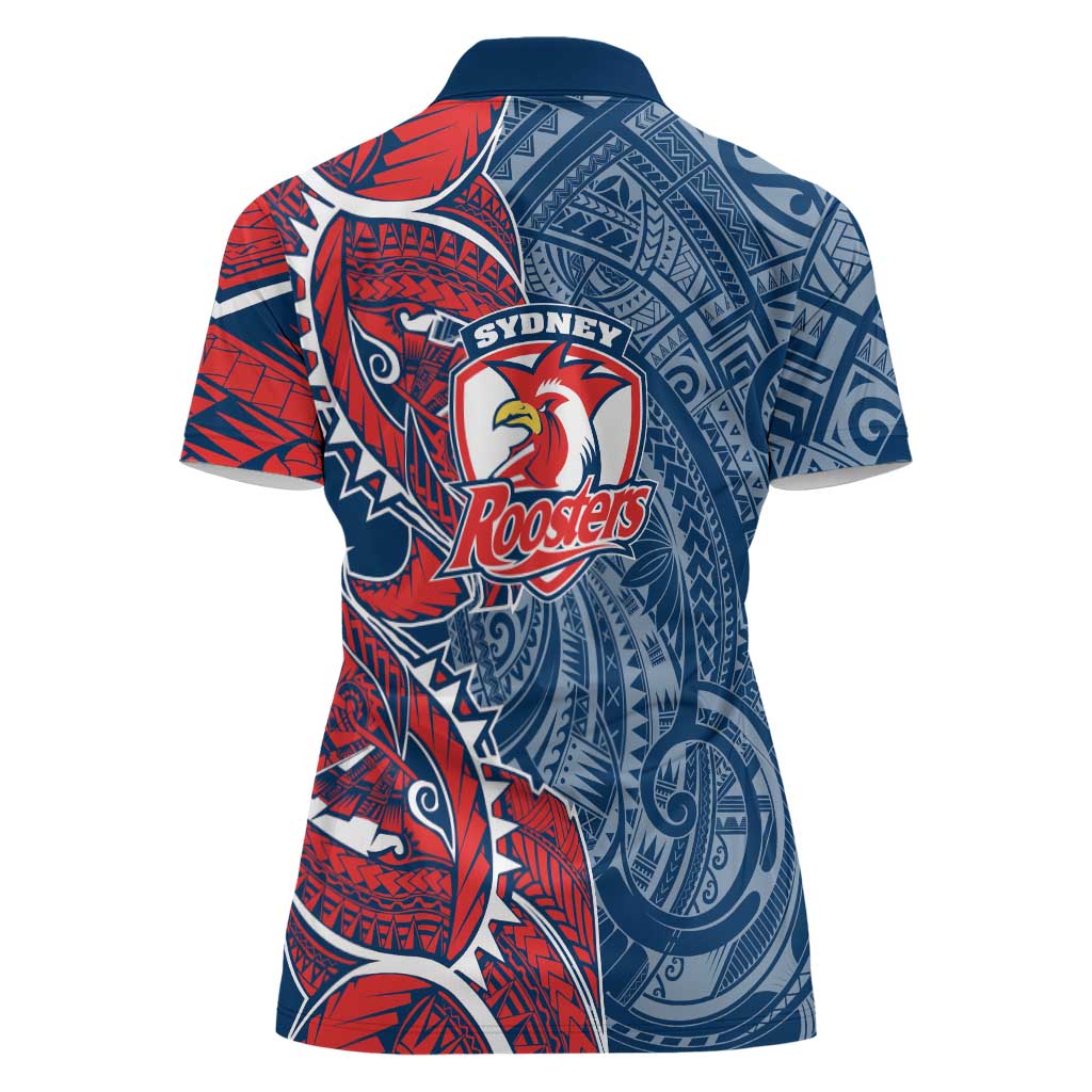 Sydney Roosters Women Polo Shirt Polynesian Tribal Tattoo Pacific Sport Art