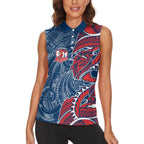 Sydney Roosters Women Sleeveless Polo Shirt Polynesian Tribal Tattoo Pacific Sport Art