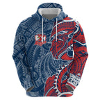 Sydney Roosters Zip Hoodie Polynesian Tribal Tattoo Pacific Sport Art