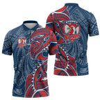 Sydney Roosters Zipper Polo Shirt Polynesian Tribal Tattoo Pacific Sport Art