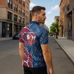 Sydney Roosters Zipper Polo Shirt Polynesian Tribal Tattoo Pacific Sport Art