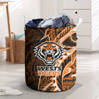 Wests Tigers Laundry Basket Polynesian Tribal Tattoo Pacific Sport Art
