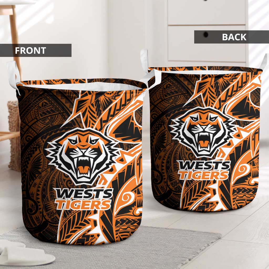 Wests Tigers Laundry Basket Polynesian Tribal Tattoo Pacific Sport Art