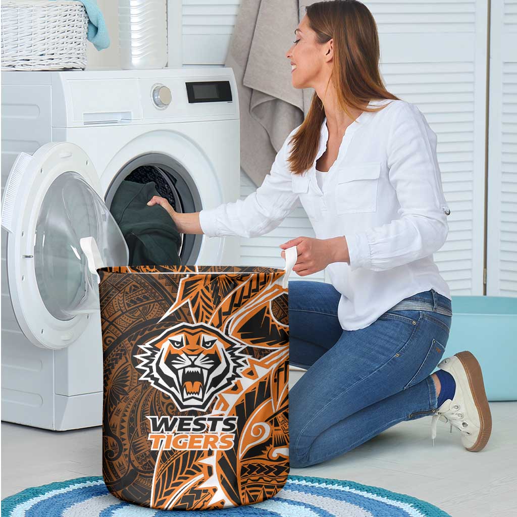 Wests Tigers Laundry Basket Polynesian Tribal Tattoo Pacific Sport Art